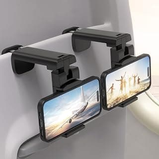 2 PCs Airplane Phone Holder Mount- Klearlook 360° Rotating Airplane Phone Mount for Travel, Desk & Flight | Handsfree Adjustable Phone Stand | Airplane Travel Essentials Accessories