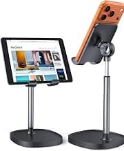 LISEN Cell Phone Stand Phone Holder for Desk, Gaming for Nintendo Switch | Office Desk Accessories for Women, iPhone Stand, Gadgets for Men Gifts, Office Decor, OtterBox Case, Switch, iPad, 4-10 in