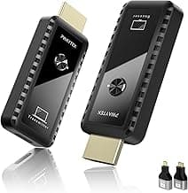 Wireless HDMI Transmitter and Receiver 328ft/100M, Wireless HDMI Extender Kit, Plug & Play, 4K Decode Support 2.4/5G for Streaming Video and Audio to Monitor from Laptop/Pc/Tv Box, Black