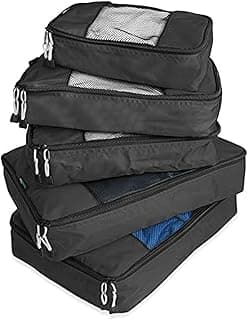 Travel Wise 5-Piece Packing Cubes Set Ripstop Nylon Pattern Design