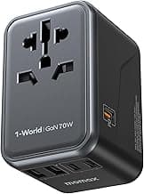 MOMAX 70W GaN Universal Travel Adapter, All-in-One Travel Charging