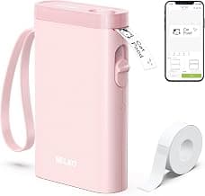 Nelko P21 Label Maker Machine with Tape, Bluetooth Label Printer, Pink