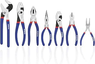 WORKPRO 7-Piece Pliers Set, Pliers Tool Set with Comfort Grip, Blue | Groove Joint Plier, Long Nose Pliers, Slip Joint Pliers, Linesman Plier, Diagonal Pliers for DIY & Home Use