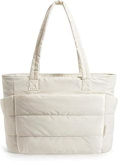BAGSMART Puffy Tote Bag for Women, Lightweight Work Tote Handbag