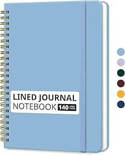 Taja Lined Spiral Notebook for Work, 5.7"x7.9" Spiral Journal College Ruled