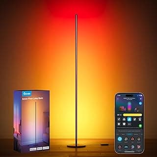 Govee RGBIC Floor Lamp Basic, 1000lm LED Corner Lamp, Black | Compatible with Alexa and Matter, Modern Floor Lamp with Music Sync and 16 Million DIY Colors, Standing Lamp for Bedroom