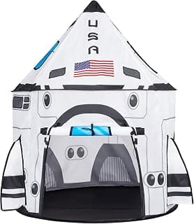 JOYIN Rocket Ship Play Tent Kids Spaceship Playhouse Tent Set Indoor Outdoor Easy Assembly Play Tent