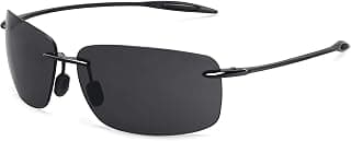 JULI Sports Sunglasses for Men Women Tr90 Rimless Frame for Running Fishing Golf Surf Driving MJ8009