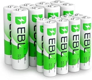 EBL AA AAA Batteries Combo 16 Sets with 8PCS AA 2300mAh and 8-Count AAA 1100mAh Rechargeable Batteries