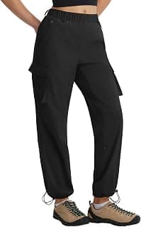 baleaf Women's Hiking Pants Lightweight Water Resistant Quick Dry Cargo Trail Pants with Zippered Pockets Summer SPF