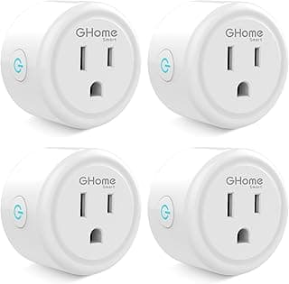 GHome Smart Plug Mini, WiFi Smart Outlet Plug Works with Alexa and Google Home, Timer Outlet with APP Control, 2.4GHz Network Only, No Hub Required, ETL FCC Listed (4 Pack), White