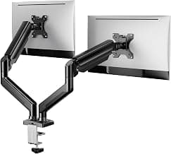 ErGear Dual Monitor Stand up to 33 inches Screen, Load-Bearing Max 22 lbs Each Arm, Adjustable Dual Monitor Mount, Sturdy Steel vesa Monitor Mount with Stable VESA 75x75 100x100mm
