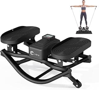 COKTIK Rock Stepper, Side Steppers for Exercise at Home | 350 LBS Weight Capacity, Noise-Reducing & Portable Rocker Exercise Equipment with Resistance Bands & Non-Slip Mat