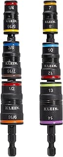 Klein Tools 32933KIT SAE and Metric Impact-Rated Socket Set, 6 Flip Sockets with 12 Hex Driver Sizes, 1/4-Inch Bit Holder, Two Impact-Rated 5-Inch Shafts