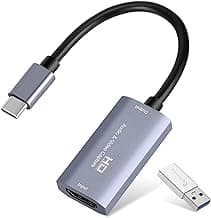 Guermok Video Capture Card, 4K USB3.0 HDMI to USB C, 1080P 60FPS & 2K 30FPS | Capture Card for Streaming, Compatible with iPad Mac OS Windows, Quest 3, OBS, PS5/4, Switch2/1, Xbox, Camera (Silver)