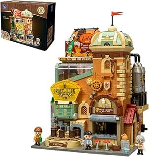 PANTASY Craft Beer Brewery Building Set for Adults, Vintage Microbrewery | Modular Brewery with Dynamic Mechanical Features, Detailed Brewing Factory Design, Exclusive Minifigures, Collectible Display