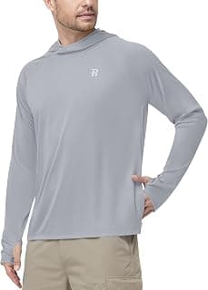 Runhit Mens UPF 50+ Sun Protection Hoodie Long Sleeve UV Fishing Shirts with Pocket SPF Swim Rash Guard for Outdoor Hiking
