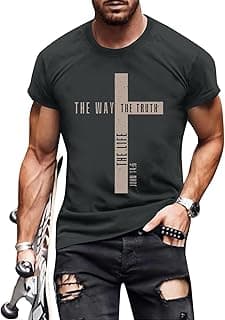 Christian Shirts for Men Jesus Cross Casual Tops