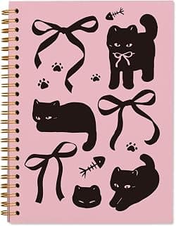 Cute Cat Notebook Journal Spiral for Women Teen Girls 5.5x8.3 | College Work School Office Note Taking Notebooks ; Cute Gifts for Women Teen Girls Kids Cat Lovers