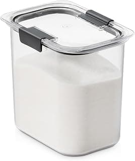 Rubbermaid Brilliance 12-Cup Airtight Food Storage Container, Perfect for Pantry Staples, Clear/Grey