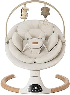 Monamii Baby Swings for Infants, Bluetooth Infant Swing with Music Speaker | Baby Swing with 5 Speeds, Remote Control, IMD Touch Panel, 3 Timer Settings, for Indoor & Outdoor Use