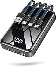 50000mAh Portable Charger, 50% Smaller Fast Charging Built-in 4 Cables | Charges 5 Devices, 9.1x for iPhone 17, LED Display, Ideal for Hiking, Camping, for iPhone 17-12, for Samsung/Android/iPad