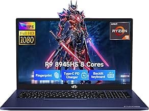 NIMO 17.3" Gaming Laptop, AMD Ryzen 9 8945HS (8C/16T, Up to 5.2GHz), 32GB DDR5 RAM 1TB SSD, Radeon 780M Graphics, 100W PD Fast Charge, Fingerprint, AI-Powered Business & Gaming PC, Win 11