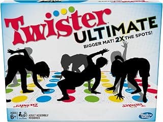 Hasbro Gaming Twister Ultimate: Bigger Mat, More Colored Spots, Family, Kids Party Game Age 6+; Compatible with Alexa (Amazon Exclusive)