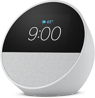Amazon Echo Spot (newest model), Great for nightstands, offices and kitchens, Smart alarm clock, Designed for Alexa+, Glacier White