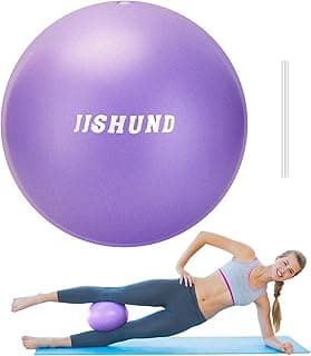 jjshund Pilates Ball, 9,8 Inch Small Exercise Mini Soft Workout Yoga Ball with Exercise Guide, for Home Gym Yoga, Pilates, Core Training, Workout, Balance, Stability