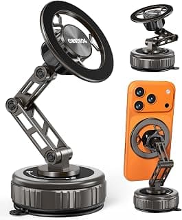 Car Phone Holder,3-AXIS Telescopic Arm Magnetic Phone Mount, 360° Rotatable & Adjustable & Foldable Vacuum Suction Phone Stand,Phone Holders for Your Car/Dashboard/Windshield/Gym/Mirror