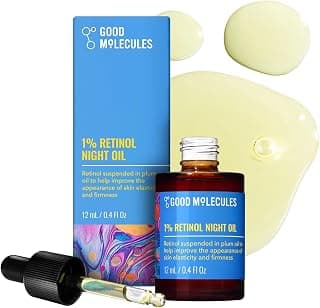 Good Molecules 1% Retinol Night Oil, Retinol Face Oil with Plum Oil, 12 ml