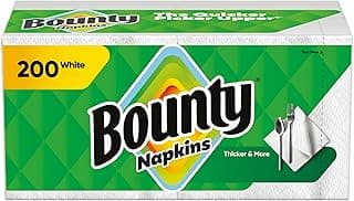 Bounty Paper Napkins, White, 200 Count, Packaging may vary