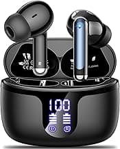 Wireless Earbuds, Bluetooth 5.4 ear buds with 4 ENC Noise Cancelling Mics, Bluetooth Earbuds with 48H Playtime, IPX7 Waterproof Workout earbuds, Black headphones HiFi Sound LED Display for iOS Android