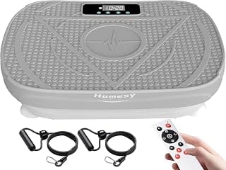 Homesy Vibration Plate Exercise Machine, Vibration Plate for Lymphatic Drainage, Full Body Shaking Workout Fitness Platform Board, Sport Gym Equipments for Weight Loss Fat Burner Home