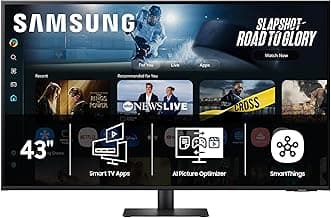 Samsung 43” M7 (M70F) Series 4K UHD Smart Monitor | Samsung Vision AI, Smart TV Apps, Gaming Hub, USB-C, HDMI and USB-A, Black, LS43FM702UNXZA, 2025