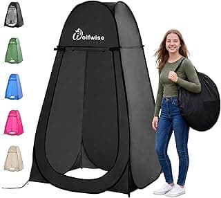 Wolfwise Pop Up Shower Tent for Camping Essentials, Portable Instant Changing Tent with Ventilation Window & Carry Bag, Privacy Dressing Room Bathroom Toilet for Beach, Outdoor