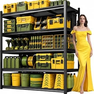 Garage Shelving,Heavy Duty Shelving with Double-Layer Columns 72H×40W×14D