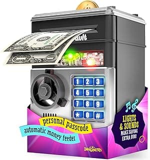 Piggy Bank for Kids - Electronic Money Saving Box w/Code- ATM Safe - Toy Coin Bank - Gifts for Boys Toys for Age 3, 4, 5, 6, 7, 8, 9 - Birthday Gifts for 8, 9, 10, 11, 12