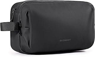 BAGSMART Toiletry Bag for Men, Travel Toiletry Organizer Dopp Kit Water-resistant Shaving Bag for Toiletries Accessories, Door Room Essentials,Black-basic