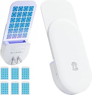 TIENBE Flying Insect Trap, 2 in 1 Indoor Plug-in Fruit Fly Trap, 1 Trap White and 6 Glue Cards, Fruit Fly Traps for Gnat, Moth, Mosquito, Suitable for Every Part of The Home