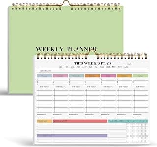 AZUREAL Weekly To Do List Notepad, Weekly Planner Pad with 52 Tear Off Sheets, 8.5 x 11 Inches Desk Planner for Work, Desk Weekly Planner for Women & Man (Green)