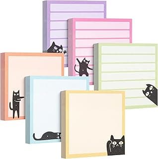 Mr. Pen- Black Cat Sticky Notes Set, 3" x 3", 6 Pads, 480 Sheets | Black Cat Sticky Notes, Memo Pads, Self-Stick Note Pad for Office, School, Home, Study & Organization
