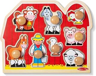 Melissa & Doug Farm Animals Jumbo Knob Wooden Peg Puzzle