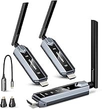 VENTION Wireless HDMI Transmitter and Receiver 656FT with LED Screen, Up to 6 RXs, Heat-Control, Plug & Play Wireless HDMI Extender Kit 4K Decode to Monitor from PC/Projector/TV Box(1TX+2RX)