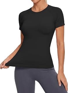 beautyin Seamless Workout Tops for Women Short Sleeve Athletic Shirts | Seamless, Hip Length, Quick Dry, Training, Workout, Slim Fit, Breathable, Raglan Sleeves, Lightweight,Yoga Gym Running Sports