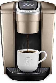 Keurig K-Elite Single Serve K-Cup Pod Coffee Maker, with Strength and Temperature Control, Iced Coffee Capability, 8 to 12oz Brew Size, Programmable, Brushed Gold