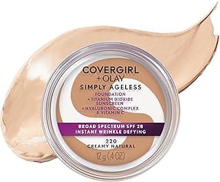 COVERGIRL & Olay Simply Ageless Instant Wrinkle-Defying Foundation, Creamy Natural 0.44 Fl Oz (Pack of 1)
