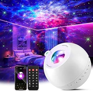 One Fire Galaxy Projector,15 Colors,Gifts for Girls&Women&Boys,White Noise | Birthday,7 Brightness,Green Star,4 Speed,Bluetooth,Romote,Timer,Teen Bedroom Decor,Relax,Party,Led Lights,Lava Lamp