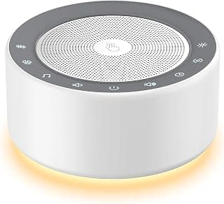 Kipcush White Noise Machine for Baby & Adults, 30 Soothing Sounds, Sleep Sound Machine with 8 Color Night Light, Memory Function, White Noise for Sleeping, Nursery, Office, Travel & Relaxation